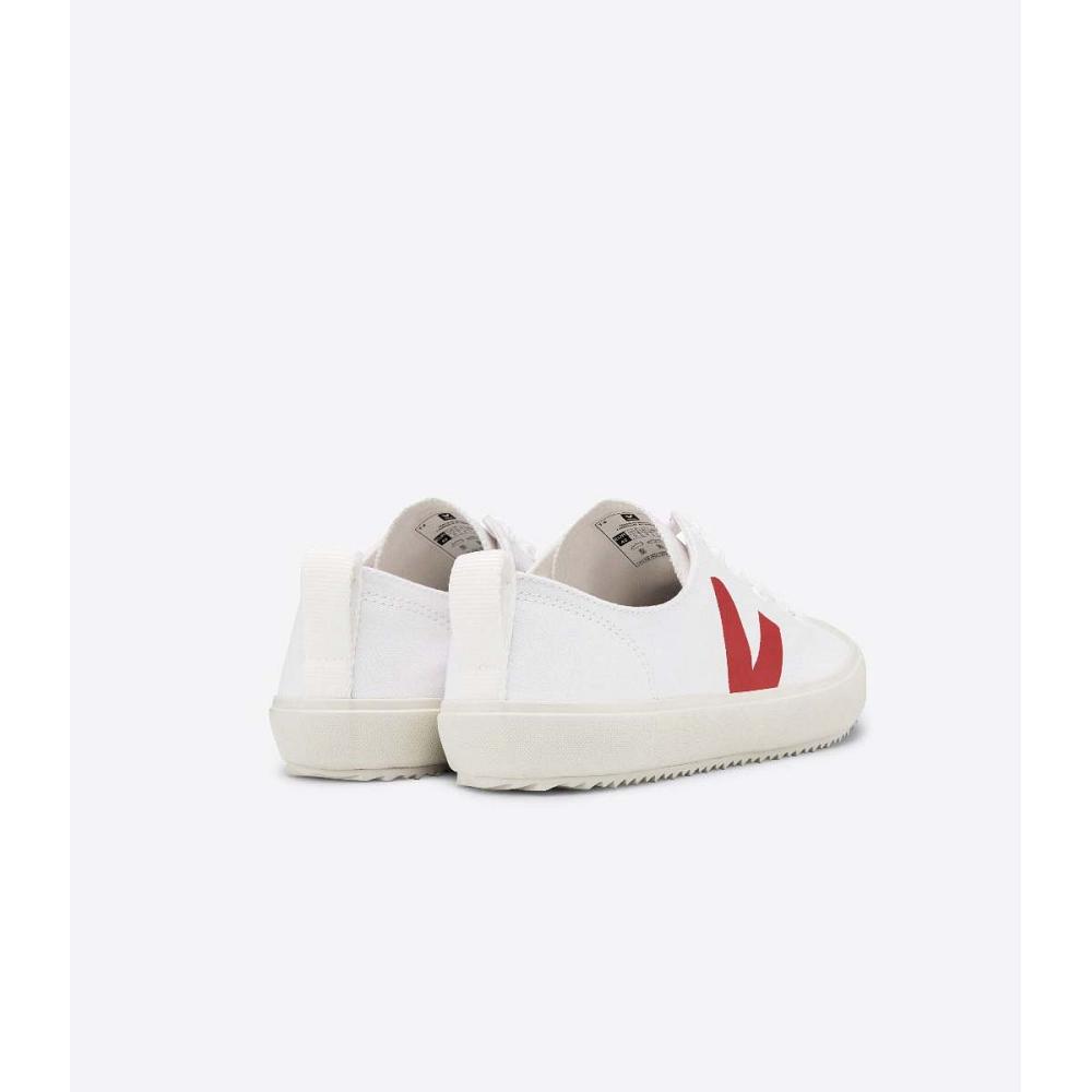 Men's Veja NOVA CANVAS PIERRE Shoes White/Red | ZA 214UZG